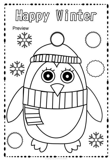 winter coloring pages boyama sayfalari penguen karneler