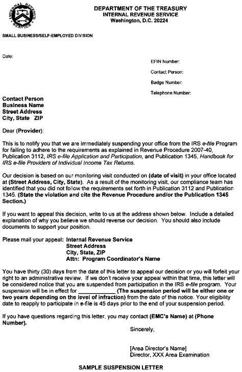 business  change letter  irs sample