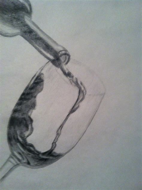 Pencil Drawing Bottle Of Wine And Glass By Floridastate On Deviantart