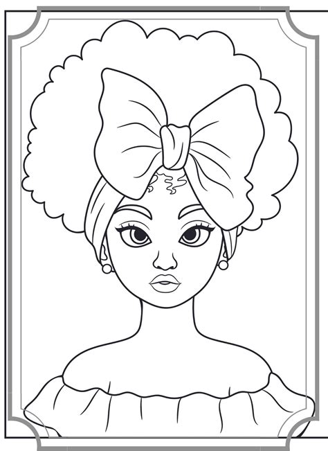 beautiful black girl coloring pages etsy