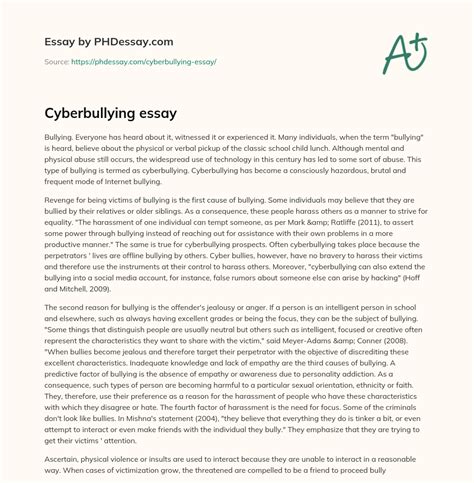 cyberbullying essay phdessaycom