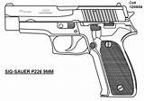 Sig Pistol Sauer 9mm Sketch P226 sketch template