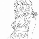 Miley Cyrus Singing Coloring Pages Hellokids Close Smiling sketch template