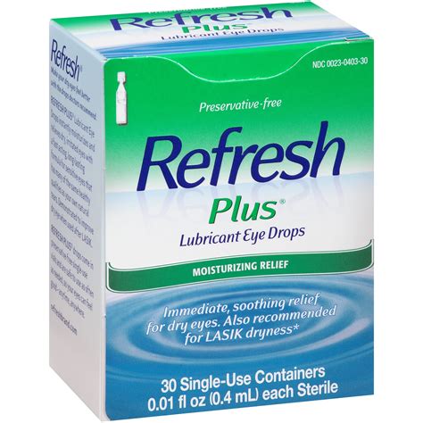 Refresh Plus Lubricant Eye Drops 30 0 01 Fl Oz Tubes