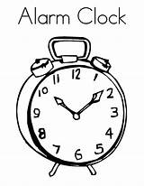 Clock Coloring Pages Alarm Reminder Color sketch template