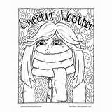Coloring Pages Weather Fall Sweater Adult Adults Thanksgiving Autumn When Fun Girl Color Printable Scarves Kids Scarf Dog Little Soft sketch template