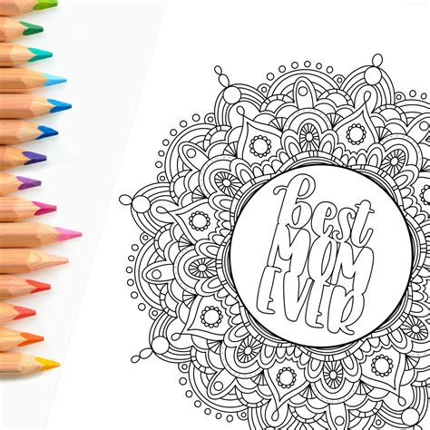 mom  mandala mothers day coloring page etsy mothers day