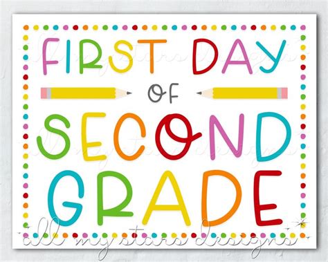 printable  day   grade sign instant  colorful