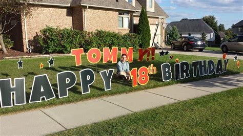 happy birthday decoration letters yard sign corrugated plastic