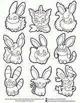 Eevee Coloring Pages Evolutions Pokemon Bubakids sketch template