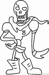 Coloring Undertale Pages Papyrus Sans Bold Getdrawings Popular Getcolorings sketch template