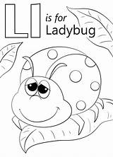 Letter Coloring Pages Ladybug Printable sketch template
