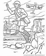 Coloring Pages Forces Armed Army War Holiday Wwi Battlefield Honkingdonkey Military sketch template