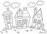 Coloring Houses sketch template