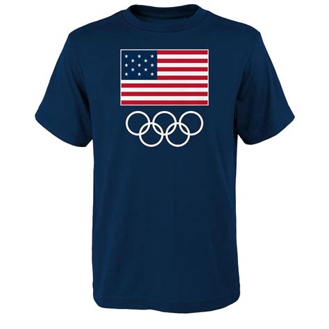 team usa  olympics navy flags rings  shirt