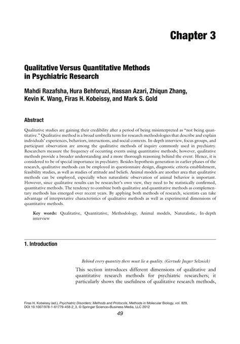 chapter  qualitative chapter  quantitative research