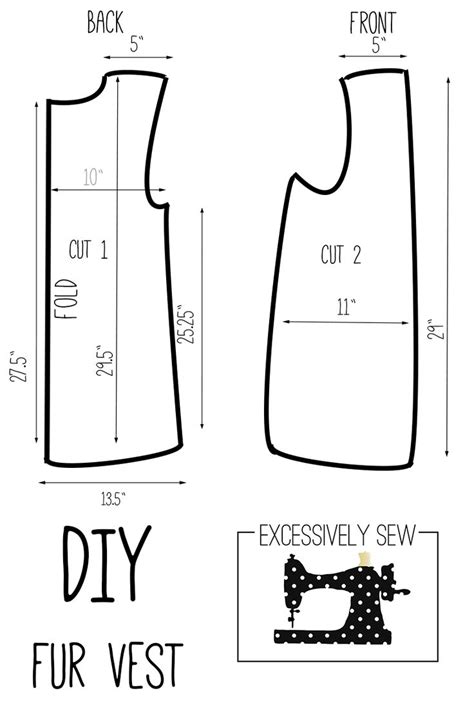 diy fur vest tutorial vest pattern vest sewing pattern trendy