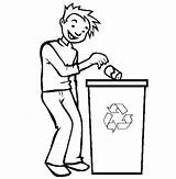 Garbage Throw Coloring Right Bucket People Sheet Recycling sketch template