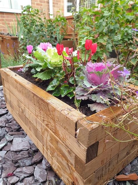 high quality tanalised pressure treated trough planter large