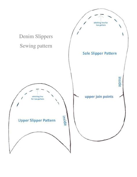 template printable slipper pattern