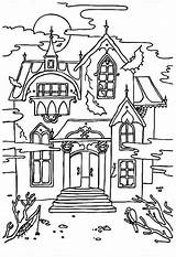 Haunted Coloring House Pages Printable Sheets Kids sketch template