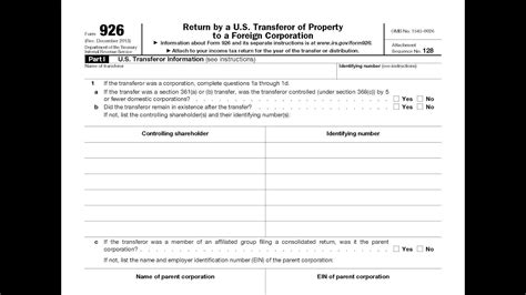 form  filing requirement    transferors  property   foreign corporation youtube