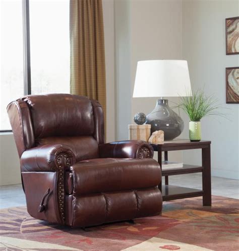 duncan power deluxe lay flat recliner  walnut leather  catnapper