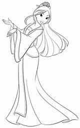 Mulan Princesse Chinoise Walt Chine Princesas Legende Sauve Determinee Brave Onlinecoloringpages sketch template
