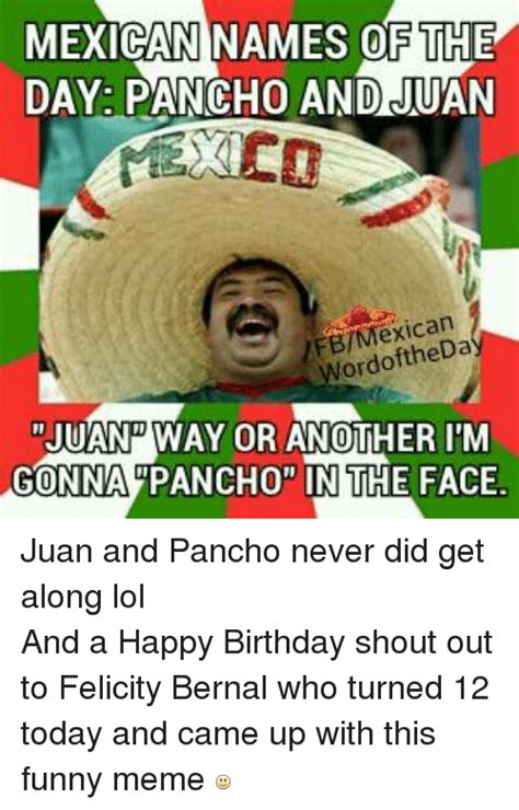 Day Pancho And Juan Mexican Wordoft Mexican Words