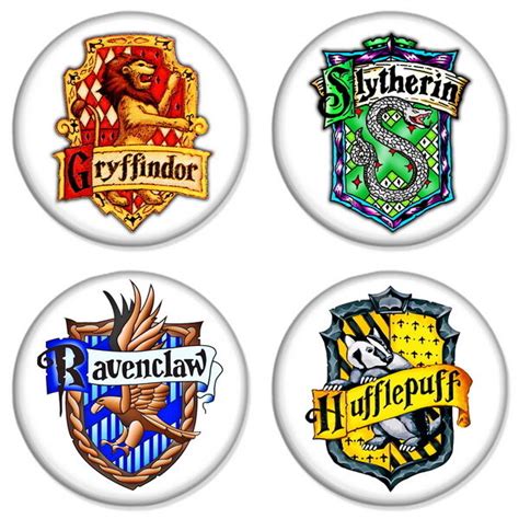 4 X Harry Potter Hogwarts Crests White 25mm 1 Pin