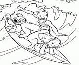 Coloring Pages Stitch Surfing Lilo Disney Online Printable Color Print Info sketch template