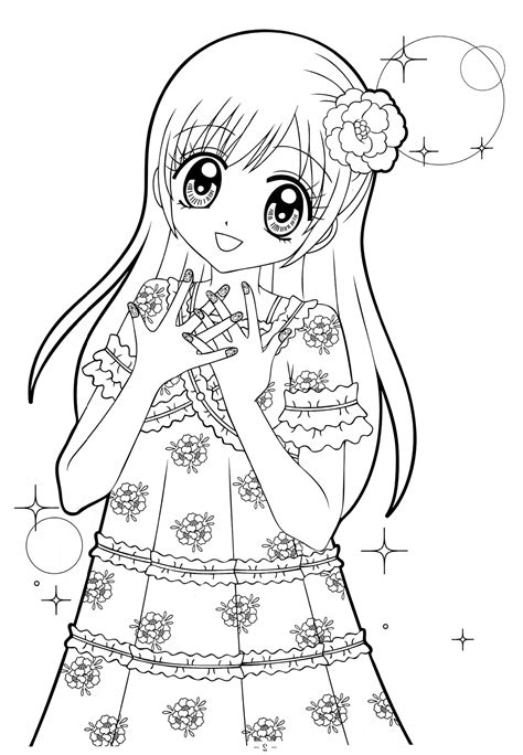 cute anime girls  coloring page
