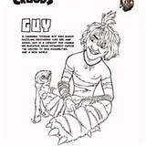 Croods Coloring Pages Guy Douglas Hellokids Punch Monkey Owl Bear Eep sketch template