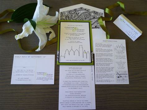 philadelphia skyline wedding invitation w by perfectlyscripted
