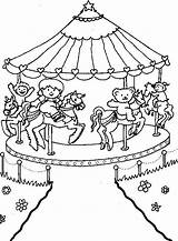 Coloring Pages Kids Fair Round Merry Go Sheets Colouring Carnival Carousel Book Fun Books Park Animal Amusement Familycorner Printable School sketch template