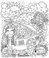Besties Instant Coloring Town Flower Img15 Digi Ville Stamp Dolls Hat Create Color House sketch template