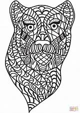 Panther Coloring Zentangle Head Pages Cats Drawing Printable Getdrawings Supercoloring Books Cat Book Categories sketch template