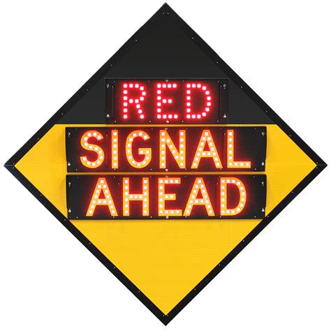 red signal  advance traffic light warning road sign orange traffic