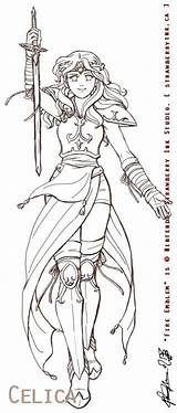 Warrior Coloring Female Anime Pages Warriors Girls Designlooter Drawings 750px 96kb Lineart sketch template