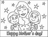 Coloring Mothers Pages Printable Kids Happy sketch template