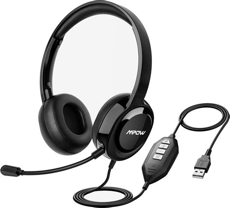 mpow enc technology upgrade pc headset  microphone usb headsetmm pc headphones