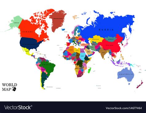 World Map Countries Royalty Free Vector Image