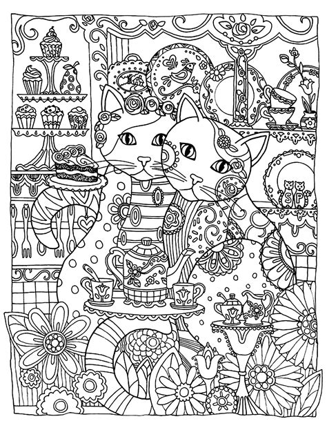 cute cats animals coloring pages  adults justcolor
