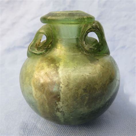 romeins glazen aryballos  groen glas met mooie patina catawiki
