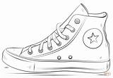 Converse Drawing Coloring Easy Shoes Drawings Pages Sneakers Kids Step Dibujos Zapatillas Supercoloring Heels sketch template