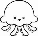 Jellyfish Coloring Cute Pages Kids Drawing Crab Baby Unicorn Clipart Printable Animals Drawings Colouring Print Hippo Color Easy Unicorns Clipartmag sketch template