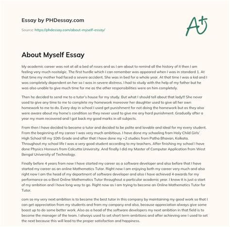 About Myself Essay 500 Words