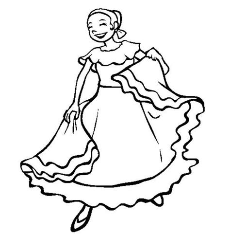 mexican folk dancer girl coloring page dance coloring pages american