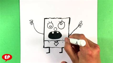 how to draw spongebob squarepants doodlebob step by step for