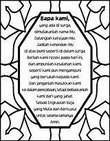 Bapa Doa Bahasa Menggambar Mewarnai Kecil Amin sketch template